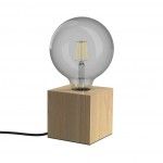 Candeeiro de Mesa Cubo de Madeira E27 60W ref EG-XDLAPCUBIKW XANLITE