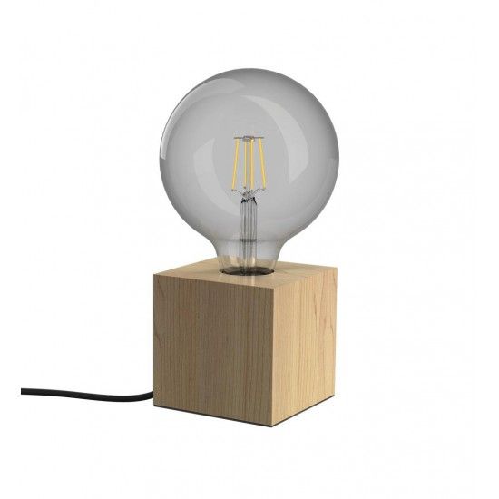 Candeeiro de Mesa Cubo de Madeira E27 60W ref EG-XDLAPCUBIKW XANLITE