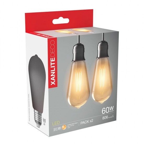 2 Lmpadas Led mbar E27 806LM ref PACK2RFDE800STA XANLITE