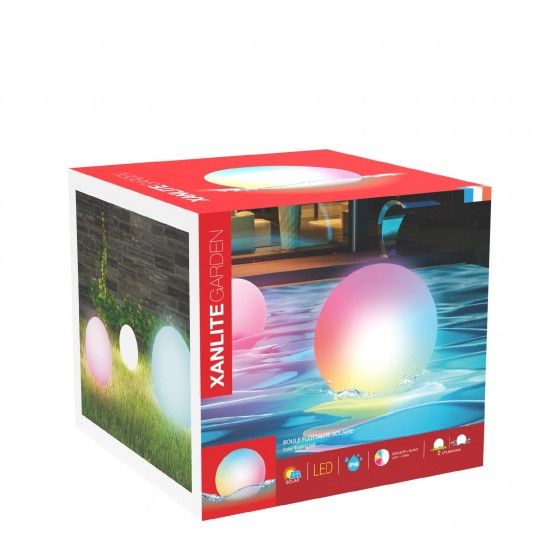 Lâmpada Solar Flutuante Ip44 Rvb refª EG-BOS16RVBWIP XANLITE Lâmpada Solar Flutuante Ip44 Rvb refª EG-BOS16RVBWIP XANLITE
