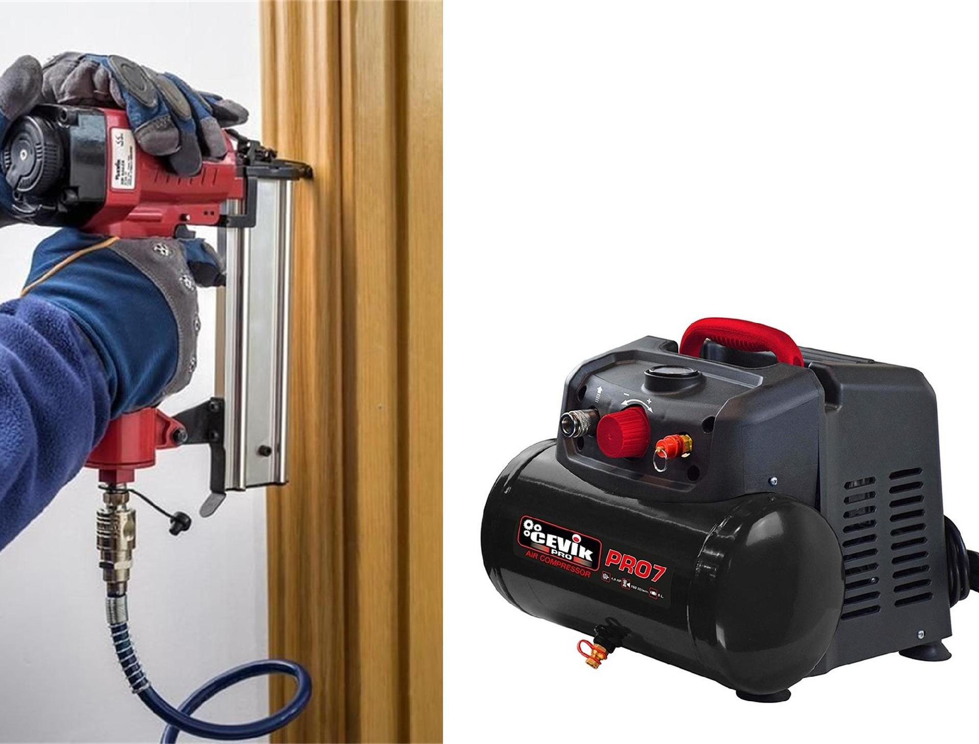 Compressor Monobloco 6 Litros 1.5Hp Sem Óleo refª CA-PRO7N Cevik