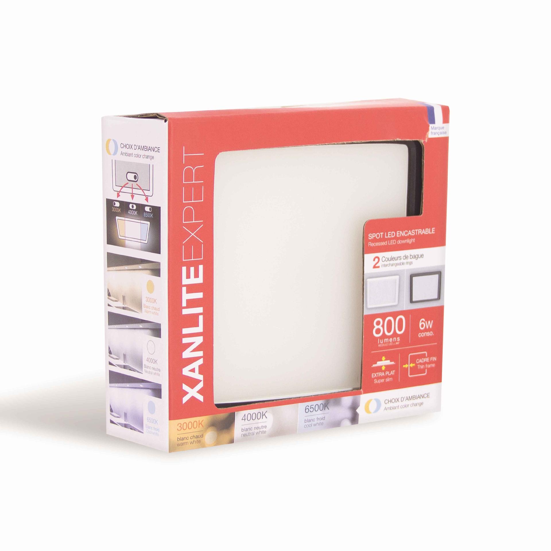 Downlight Empot/quad 800LM Bl+ng Cct refª EG-DOP400CCCT XANLITE