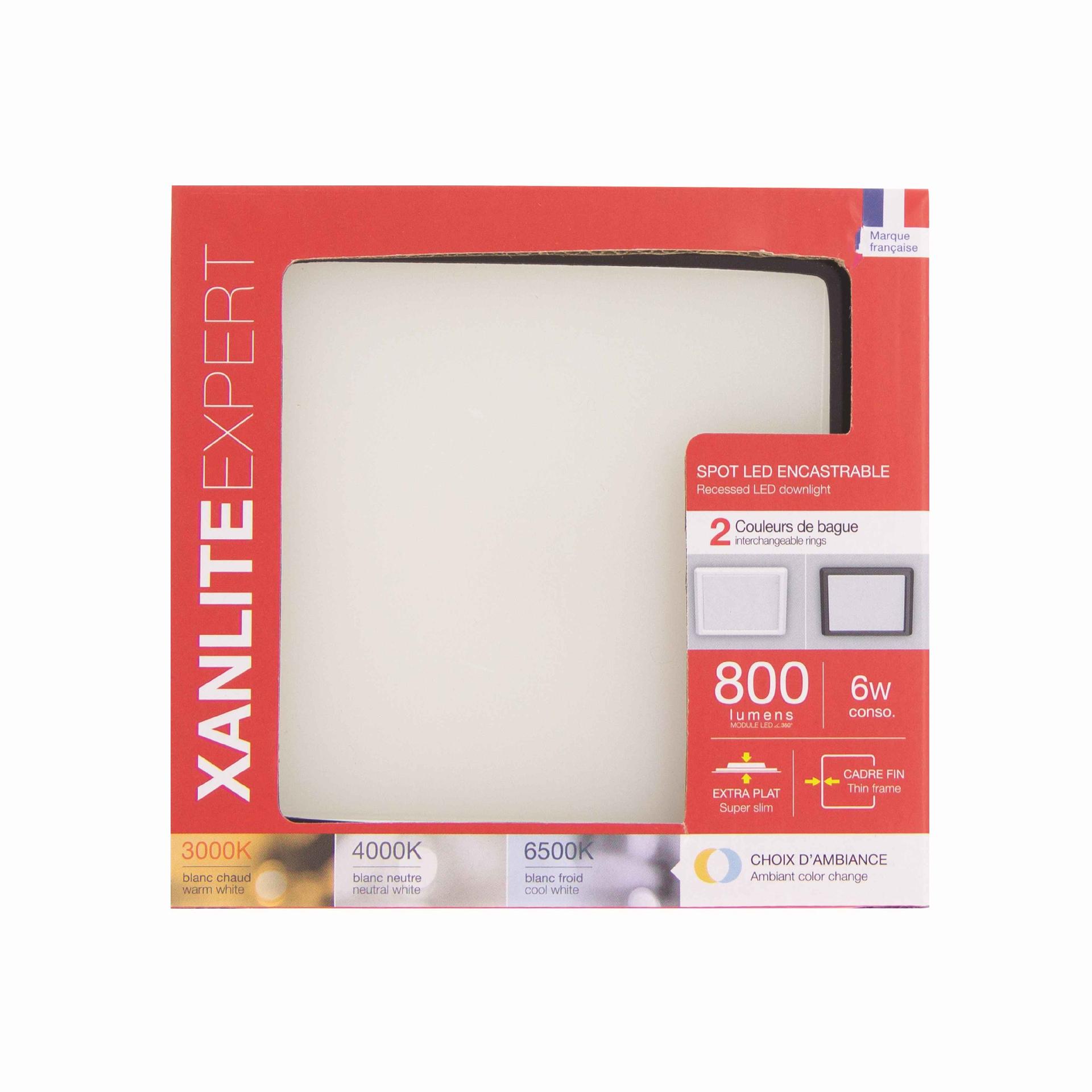 Downlight Empot/quad 800LM Bl+ng Cct refª EG-DOP400CCCT XANLITE