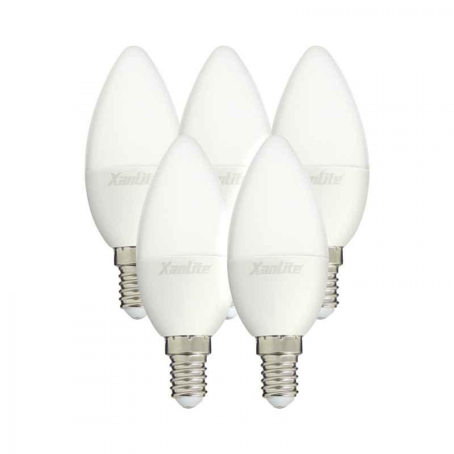 5 Lâmpadas de Vela Led E14 470LM 4000K refª PACK5EV470FCW XANLITE
