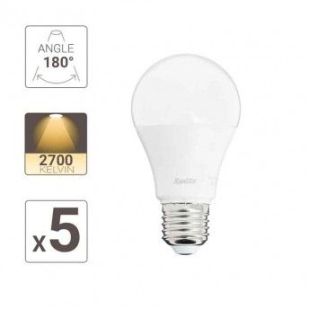 5 Lmpadas Led A60 E27 806LM 2700K ref EG-PACK5EE806G XANLITE