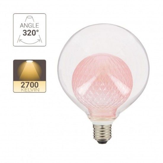 Bulbo de Design de Vidro Duplo Rosa ref RFDEB125DVPINK XANLITE