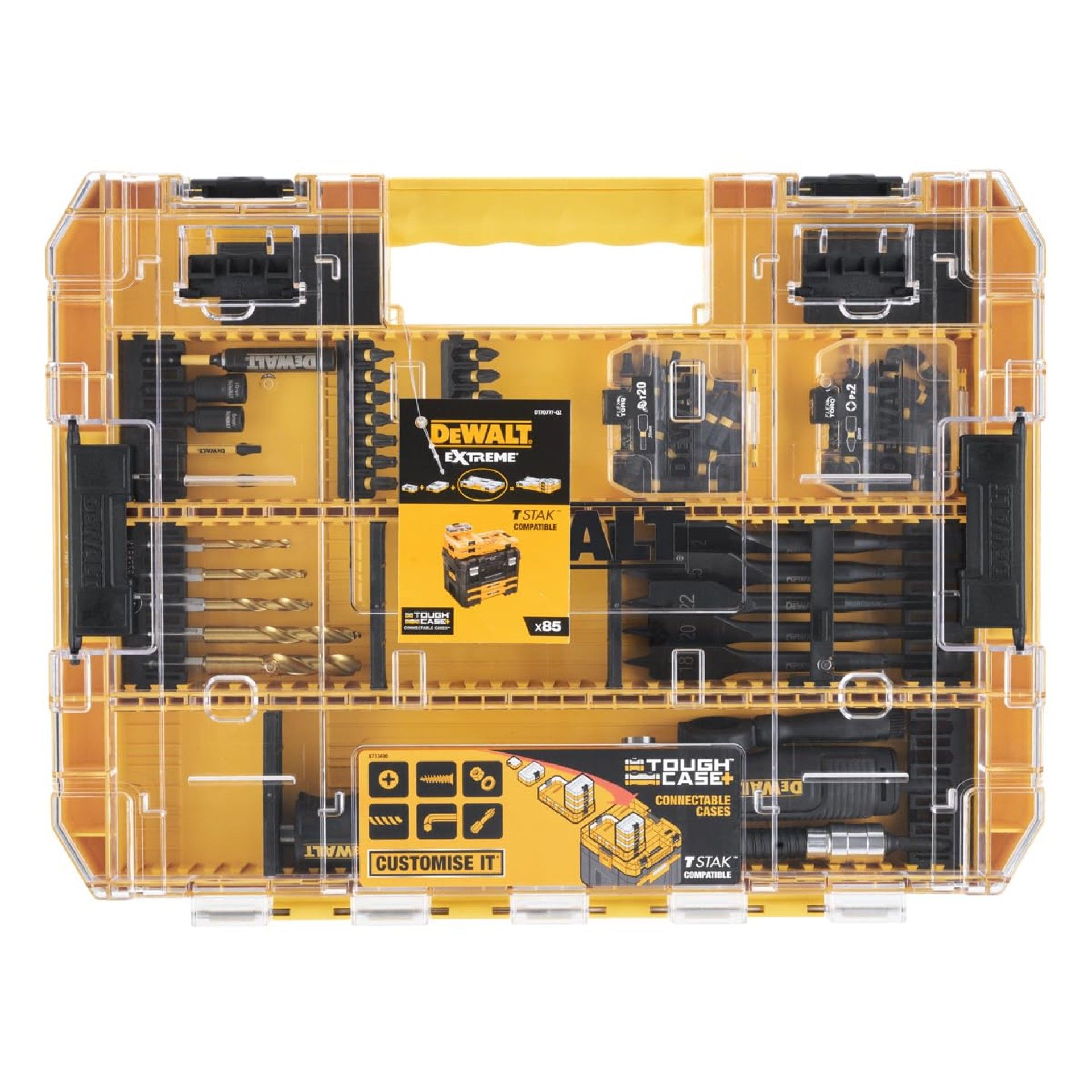 Kit acessórios 85pç Extreme Set refª DT70777-QZ DEWALT