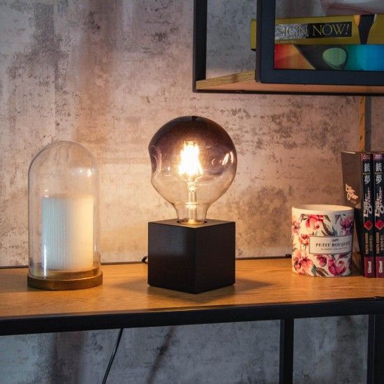 Candeeiro de Mesa Cubo Preto E27 60W ref EG-XDLAPCUBIKB XANLITE