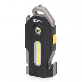 Lanterna porta-chaves multifuncional 6 em 1 7W + 2,5W 400Lm 2 LEDS 300mAh ref 36119 EDM