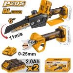 Kit Mini-serra [CGSLI2068]+ tesoura poda Brushless 20V [CSSLI20258]+ (2)x2.0Ah + carregador ref COS