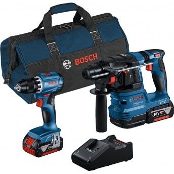 KIT 2 Ferramentas sem fio Aparafusadora GSR 18V-45 + Martelo SDS Plus GBH 18V-22 + 2x Baterias 4.0AH