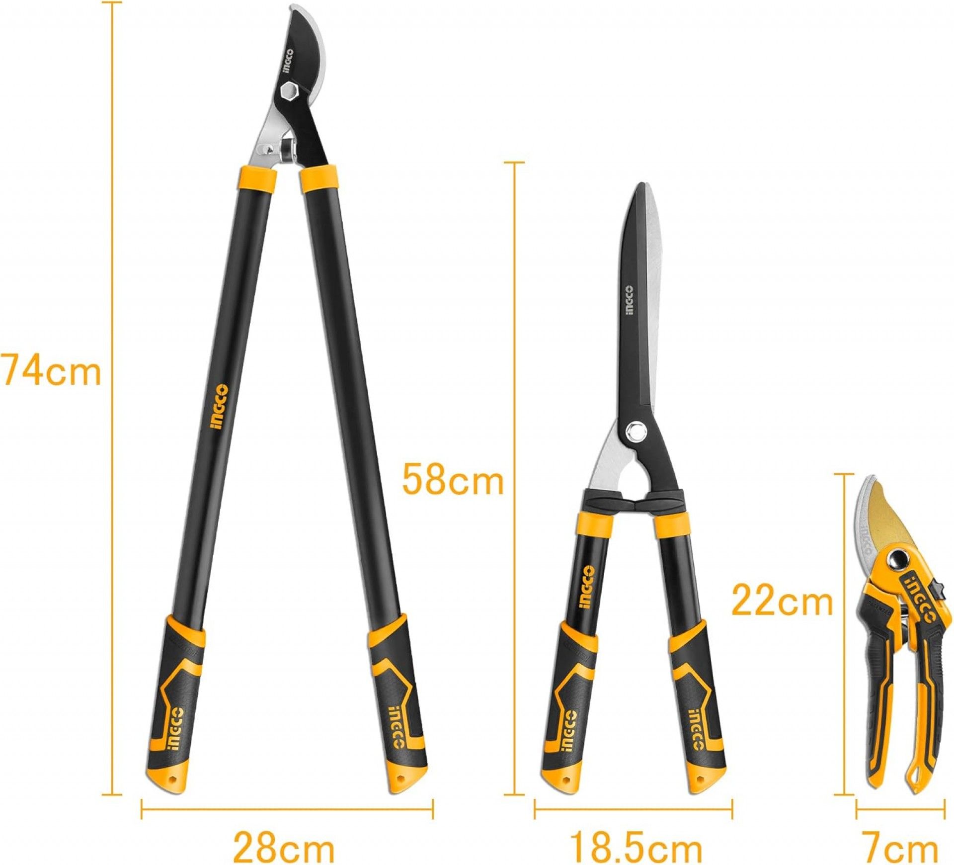 Kit 3 tesouras poda refª HLT76033 Ingco