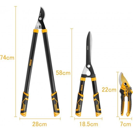 Kit 3 tesouras poda ref HLT76033 Ingco