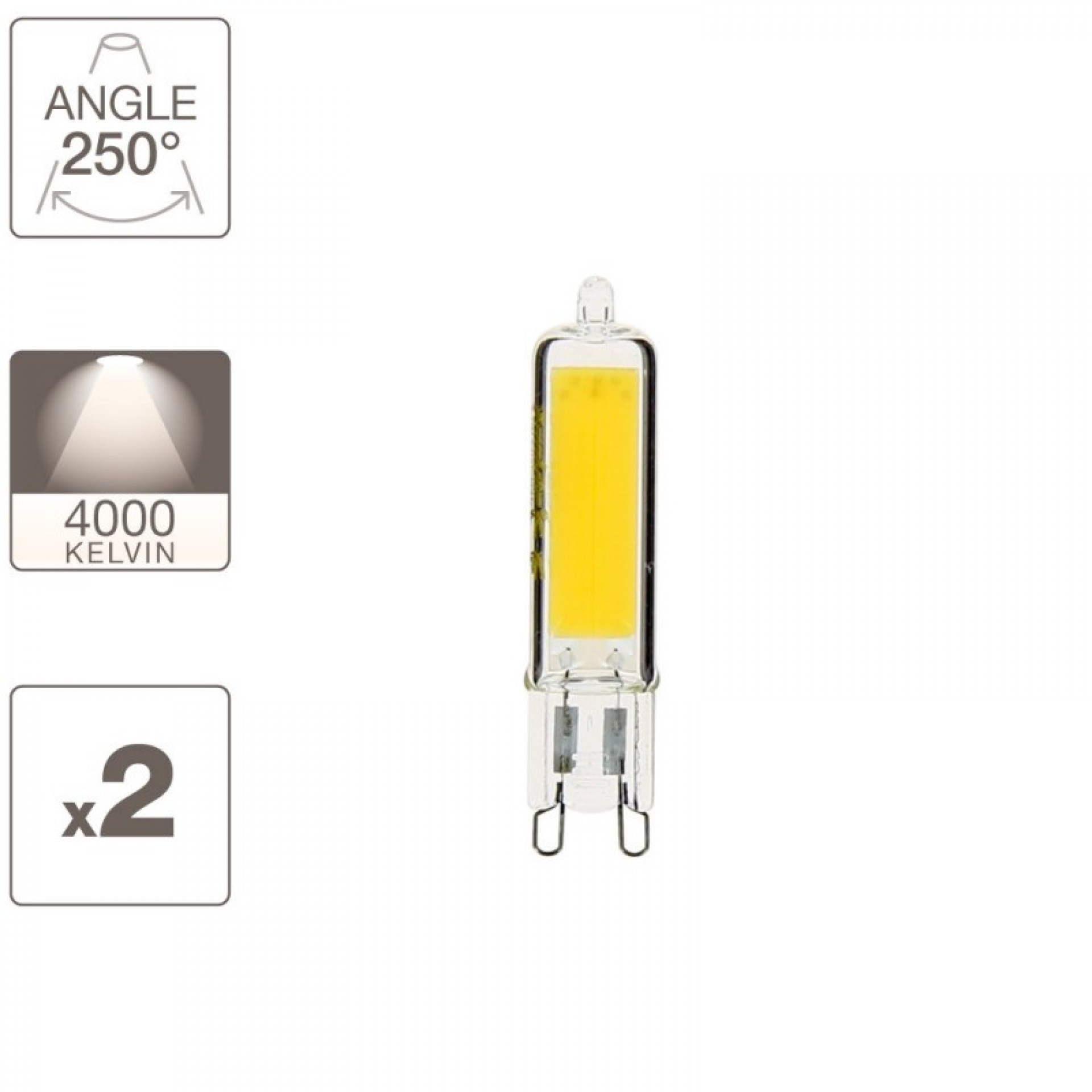 Pack 2 lampadas led G9 3.7W refª PACK2ALG9400CW Xanlite