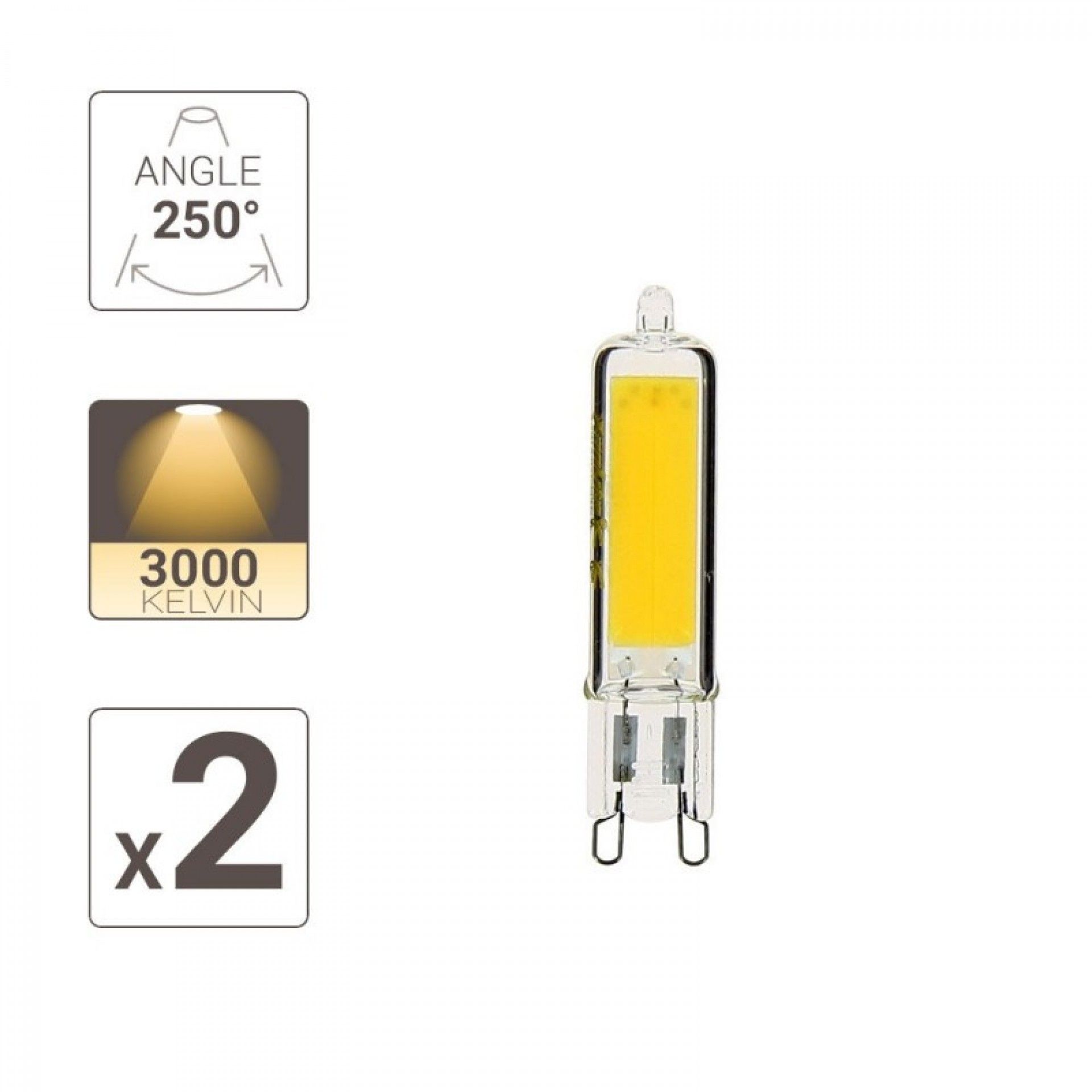 Pack 2 lampadas led G9 3.7W refª EG-PACK2ALG9400 Xanlite