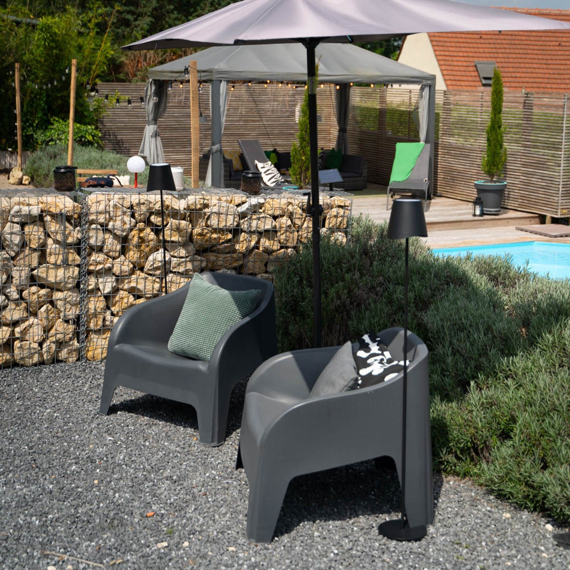 Candeeiro pé exterior preto refª EG-LAM130ND Xanlite