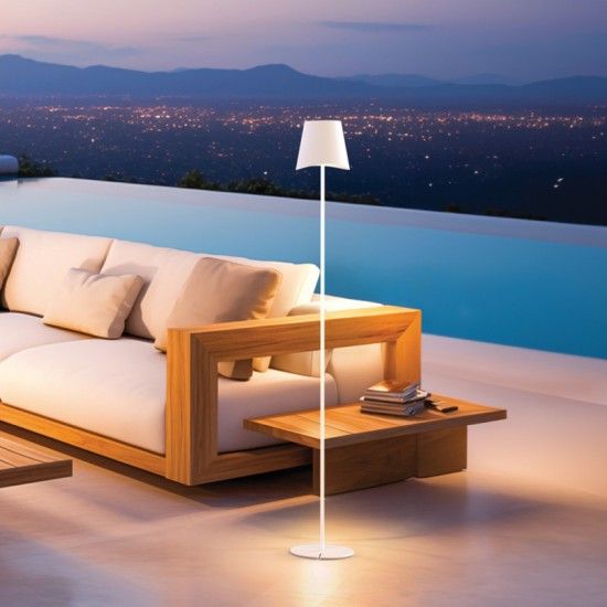 Candeeiro pé exterior branco refª EG-LAM130BD Xanlite Candeeiro pé exterior branco refª EG-LAM130BD Xanlite