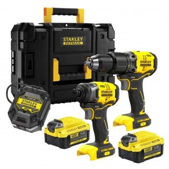 Aparafusadora c/percusso + Aparafusador de Impacto 18V (2)x4.0Ah ref SFMCK461D2T-QW Stanley