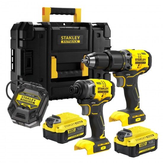 Aparafusadora c/percusso + Aparafusador de Impacto 18V (2)x4.0Ah ref SFMCK461D2T-QW Stanley