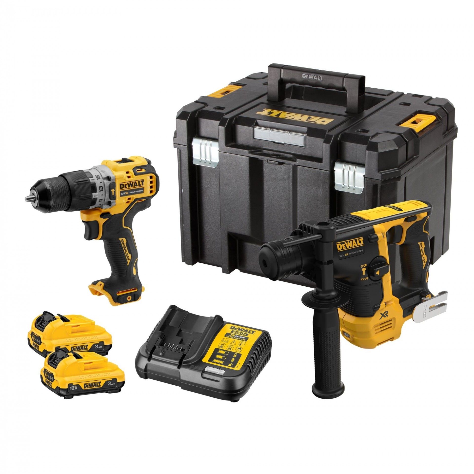 Kit Aparafusadora DCD706 + Martelo DCH072 (2)x3.0Ah c/mala Tstak refª DCK2102L2T-QW DEWALT