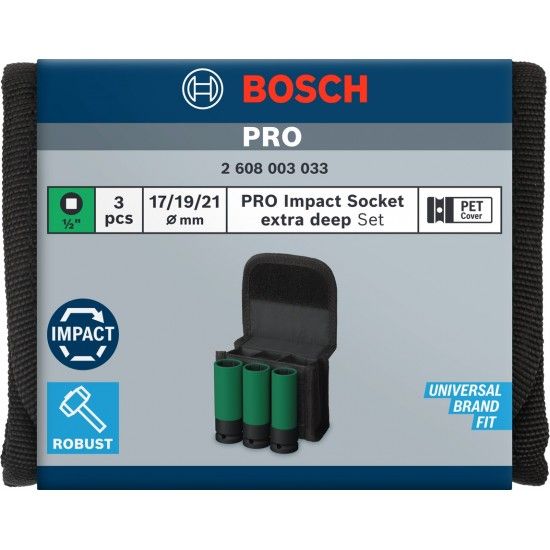 Kit chaves caixa impacto 17-19-21mm refª 2608003033 Bosch Kit chaves caixa impacto 17-19-21mm refª 2608003033 Bosch