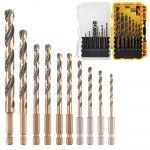 Kit brocas Hss-G 10p Hex ref DT20620-QZ DEWALT