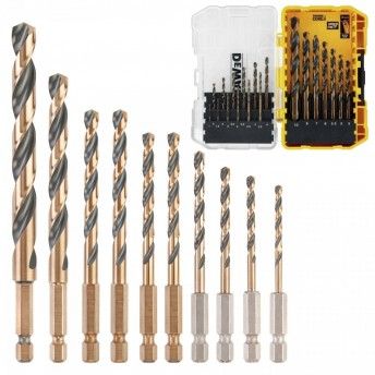 Kit brocas Hss-G 10p Hex ref DT20620-QZ DEWALT
