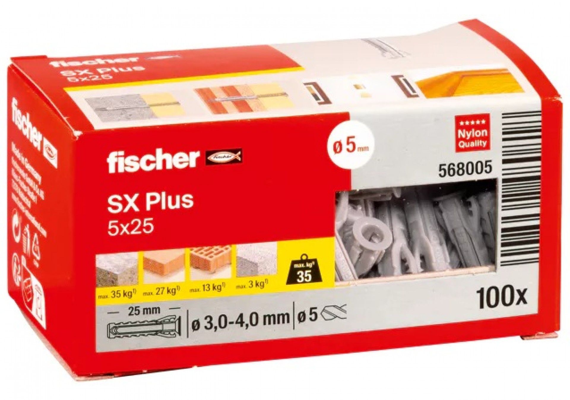 Bucha 5mm SX Plus (100uni) refª 568005 Fischer