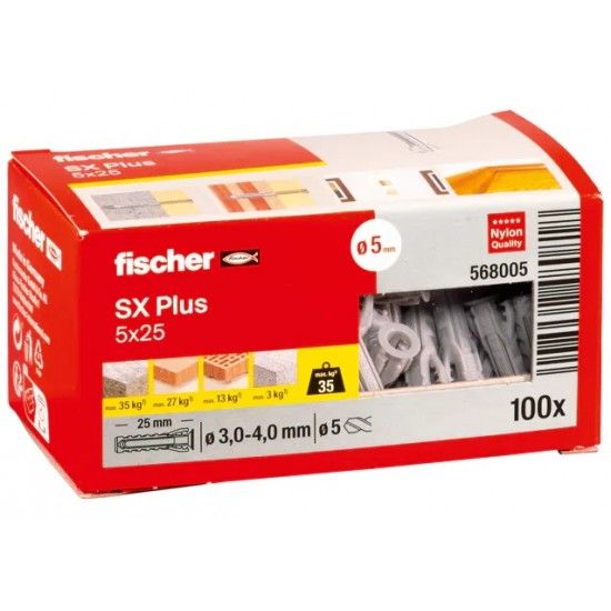 Bucha 5mm SX Plus  (100uni) ref 568005 Fischer