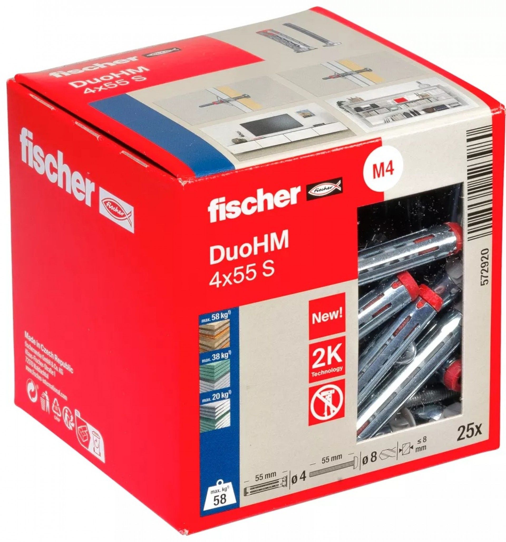 Bucha DuoHM 4x55mm S PH PZ 25pç refª 572920 Fischer