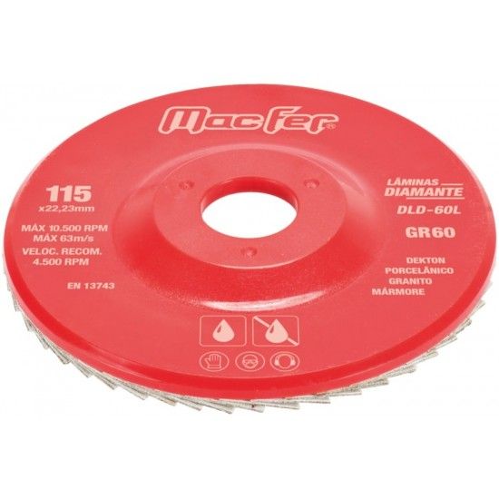 Disco lamelado diamantado 115mm gr200 refª 092.0183 MacFer Disco lamelado diamantado 115mm gr200 refª 092.0183 MacFer