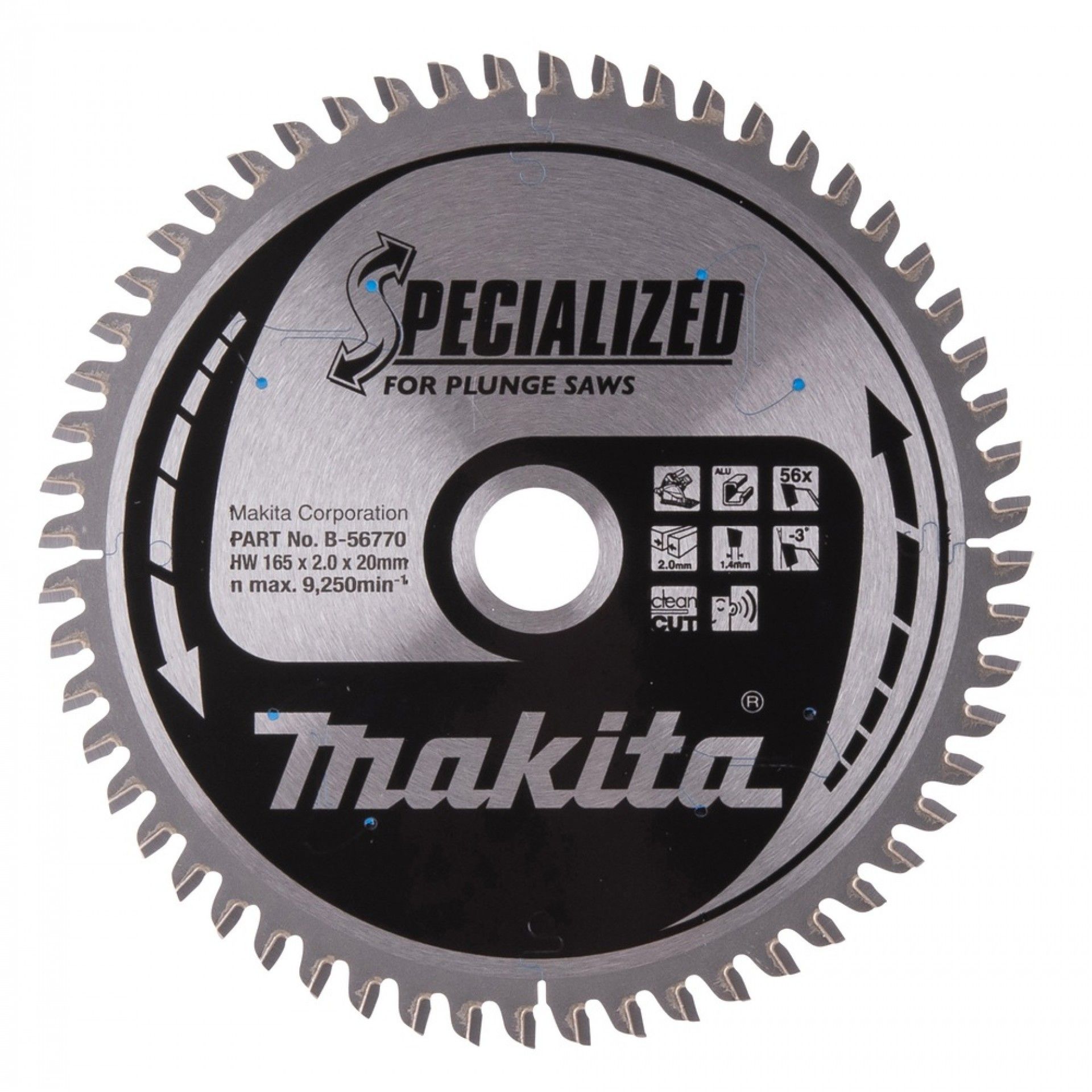 Disco TCT 165x20mm 56D B-56770 Makita