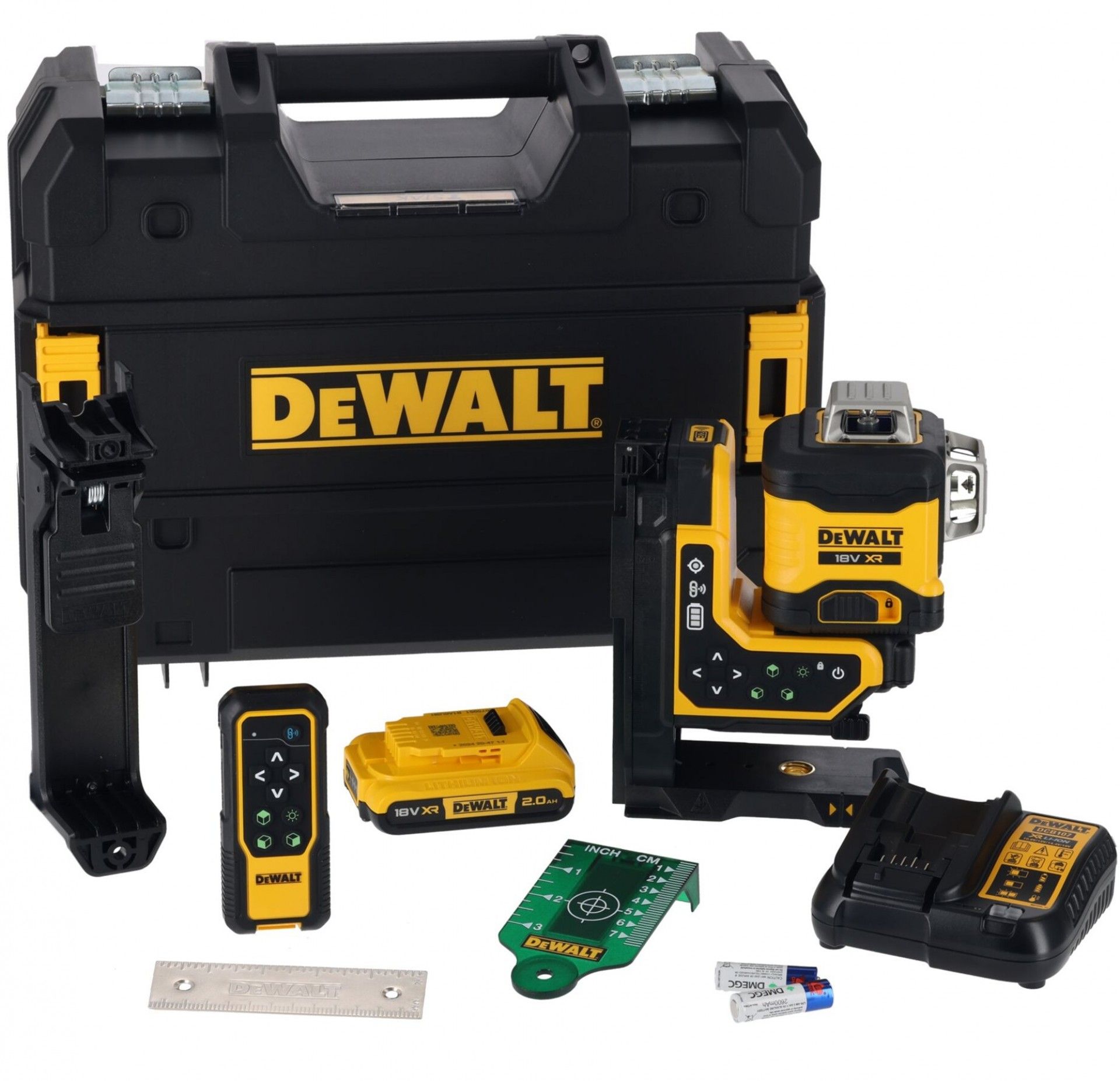 Nível Laser verde 3x360 18V com bat 2Ah refª DCLE34035D1-QW Dewalt