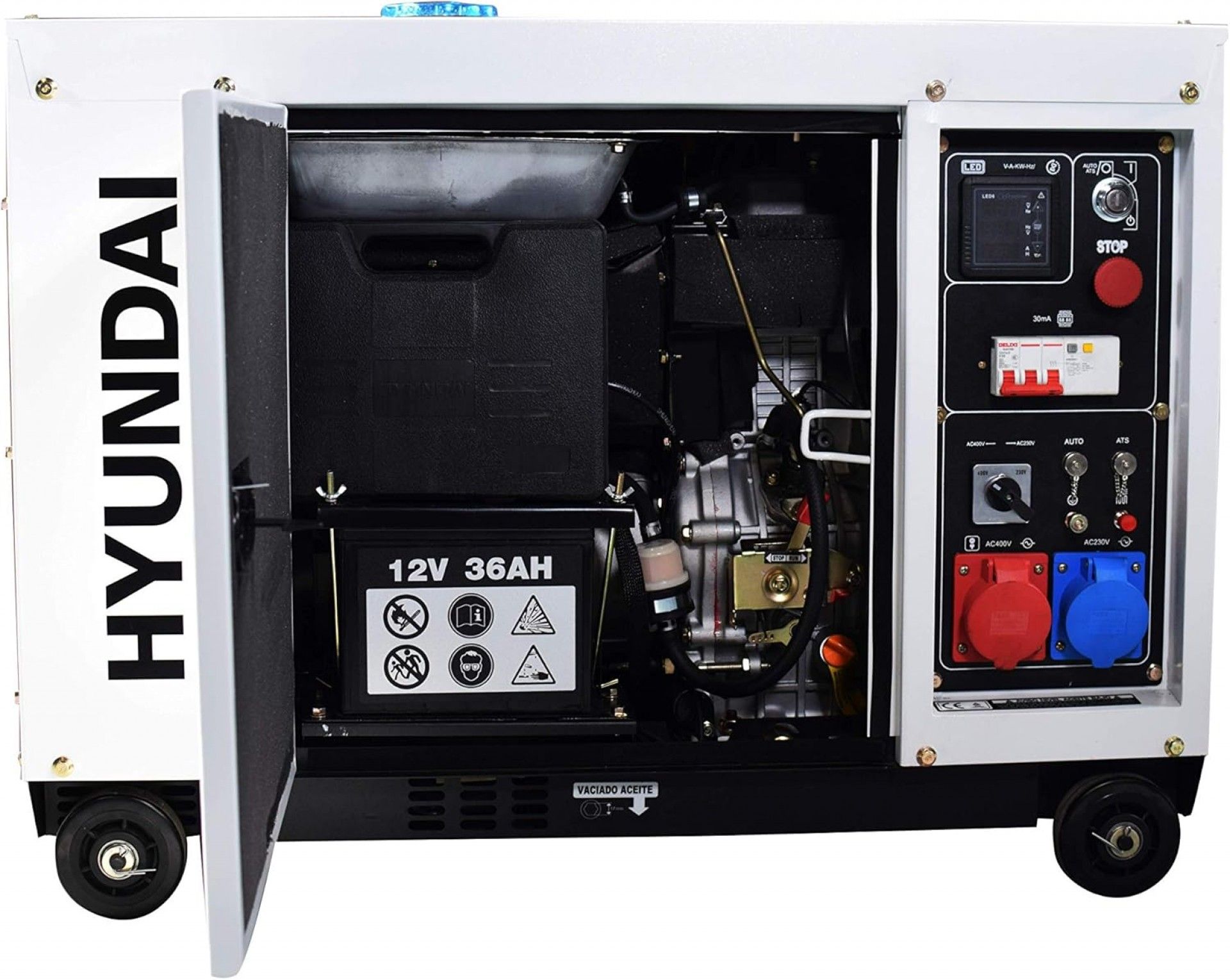 Gerador diesel silencioso 7.9KvA tri/monofásico refª HY-DHY8600SE-T HYUNDAI