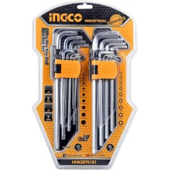 Conjunto chaves hexagonais e torx 18 pcs ref HHKSET0181 IngCo