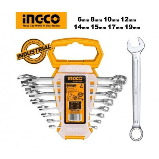 Conjunto  8 chaves boca luneta 6-19mm ref HKSPA1088 IngCo