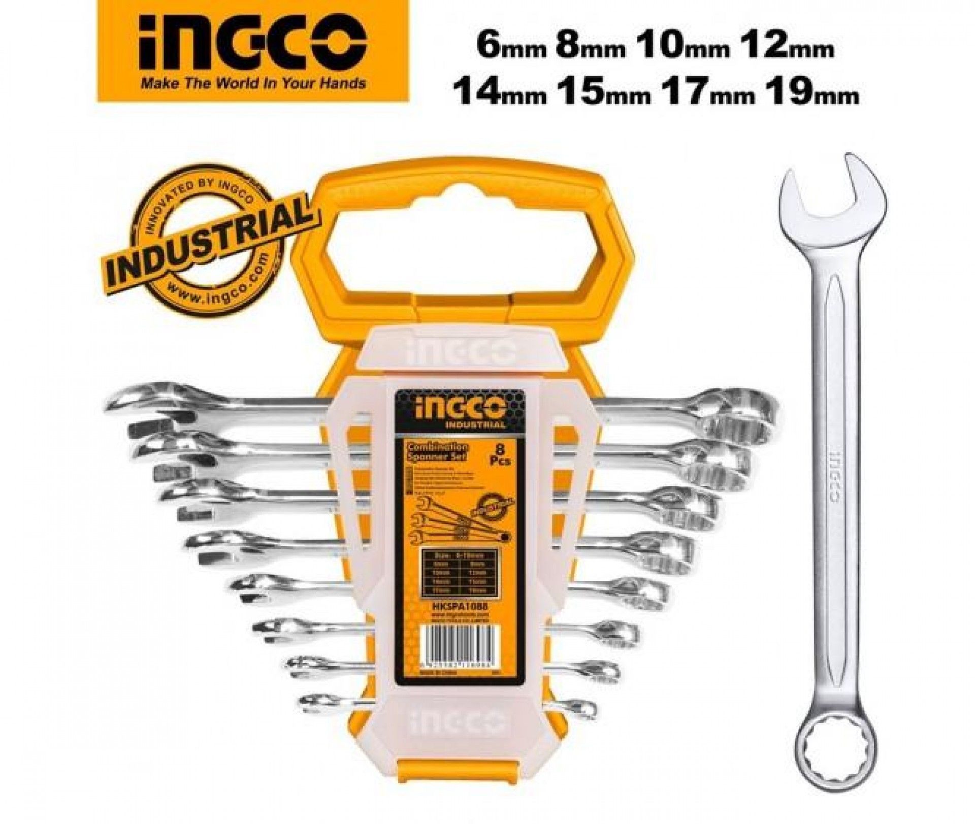 Conjunto 8 chaves boca luneta 6-19mm refª HKSPA1088 IngCo