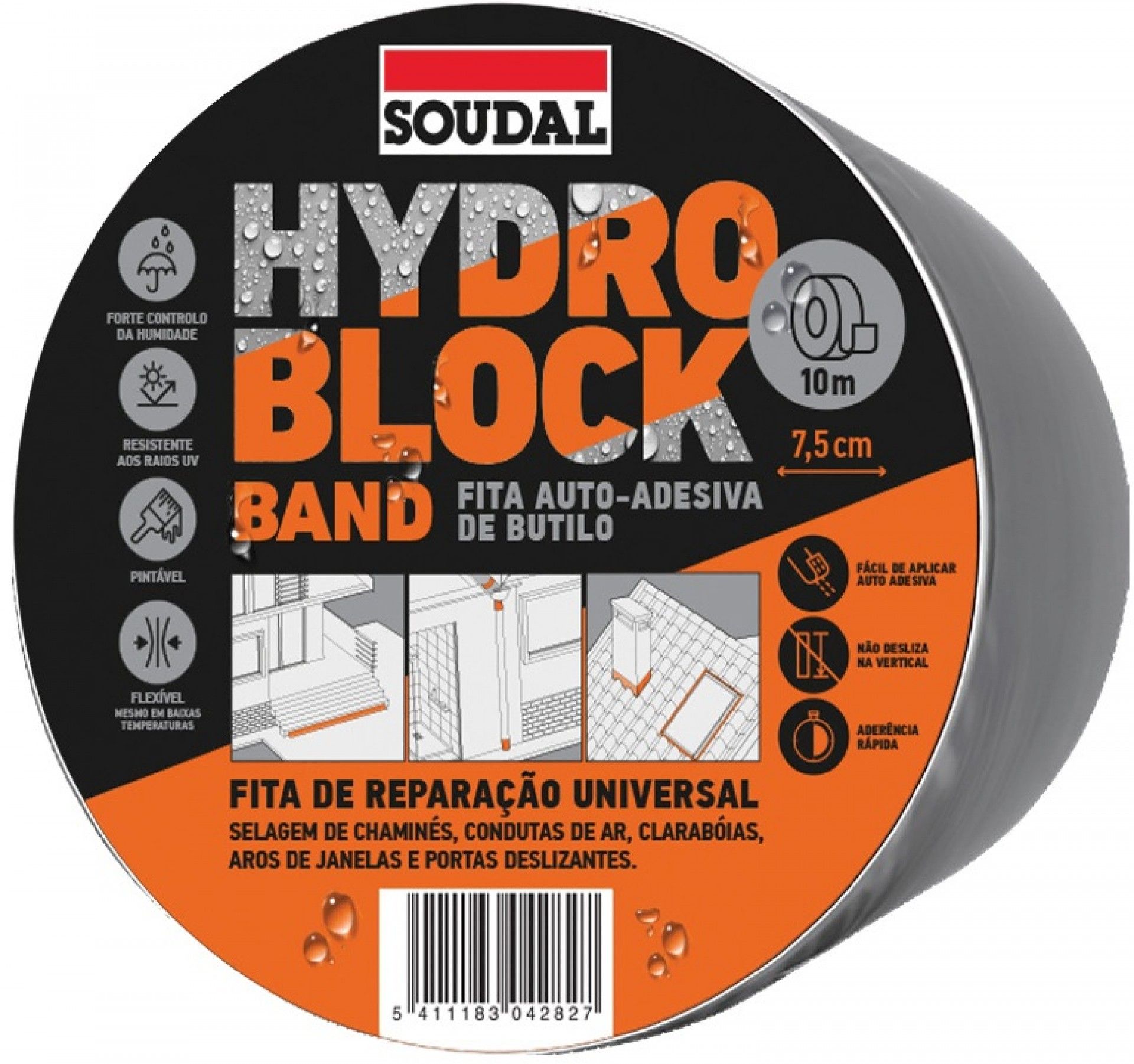 Fita reparação Hidro Block 10m x 10cm refª 111084 Soudal