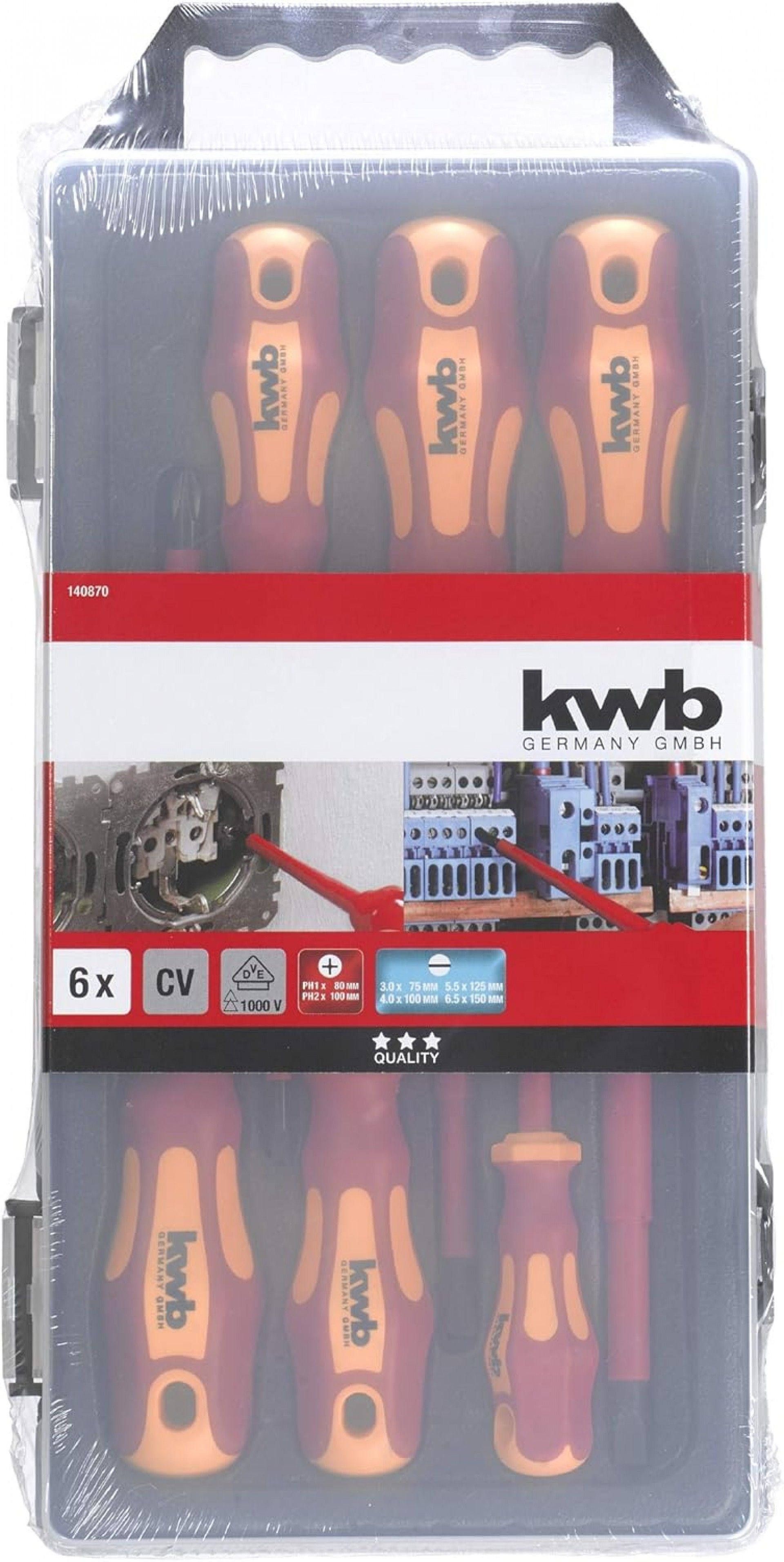 Kit chaves Fendas electricista 6pç refª 49140870 KWB