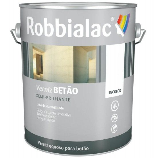 Verniz betão incolor 4L semi-mate refª Z051-0001 Robbialac Verniz betão incolor 4L semi-mate refª Z051-0001 Robbialac