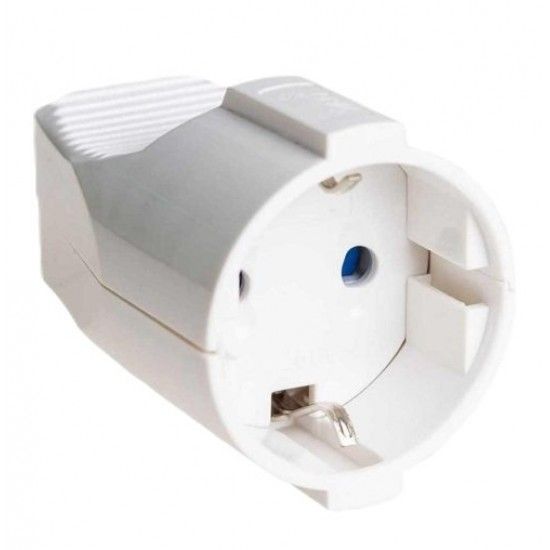 Ficha f�mea 16A branca Schuko ref� XX-507BN AIGOSTAR