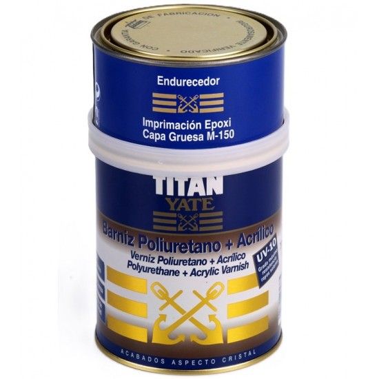 Verniz poliuretano 2 componentes acrilico incolor Yate 0.75L ref YATE2C_POL-ACR_0.75L Titan