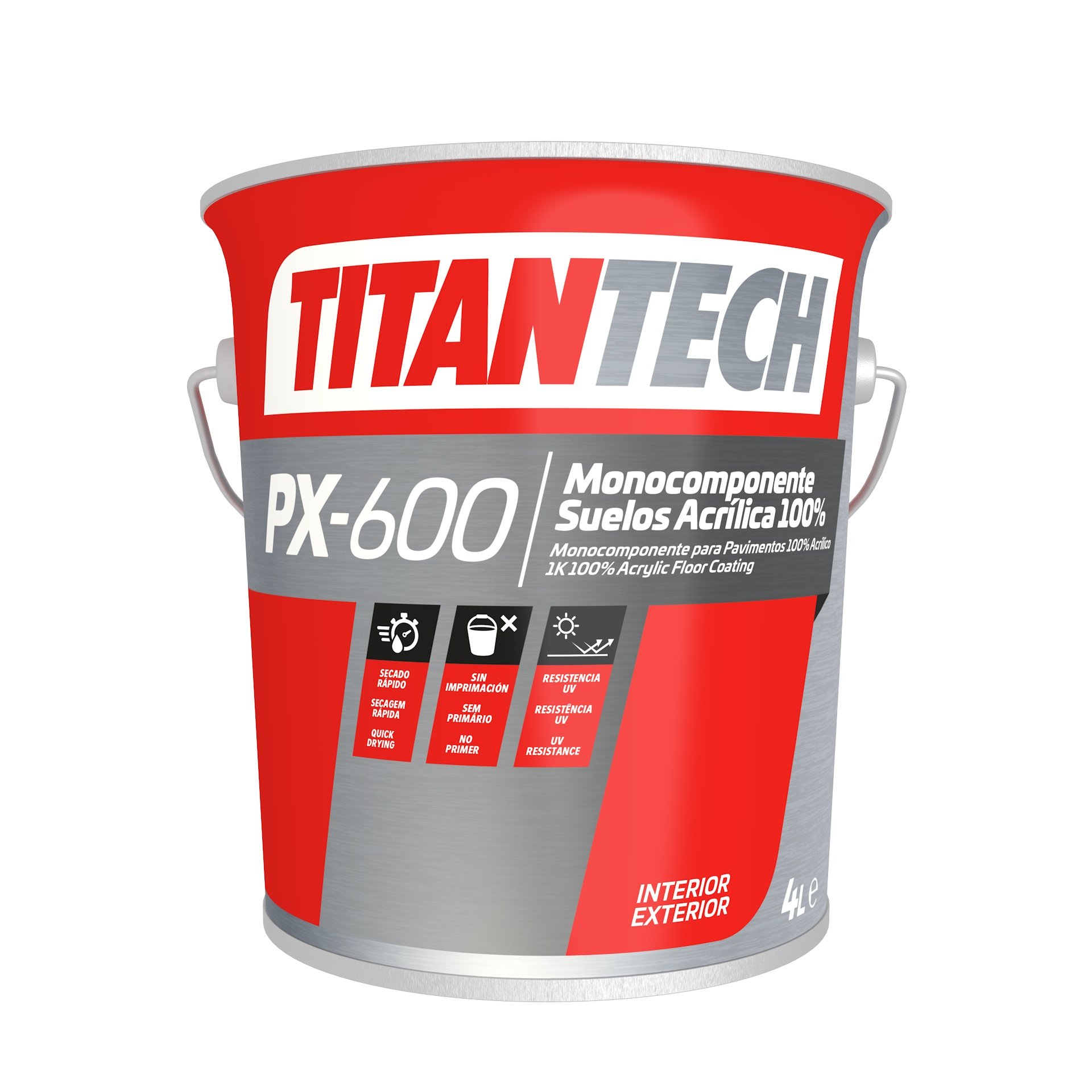 Tinta para Pavimentos PX-600 Amarelo 4L refª 60470204 Titan