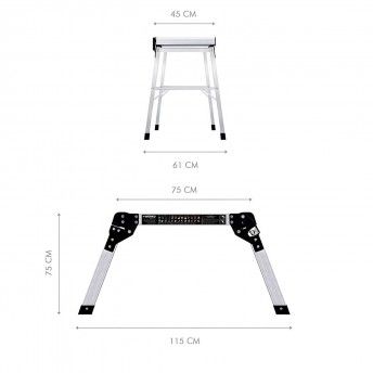 PLATAFORMA ALUMINIO 75x45x75cm WK700160 WERKU