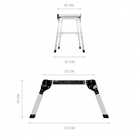 PLATAFORMA ALUMINIO 75x45x75cm WK700160 WERKU