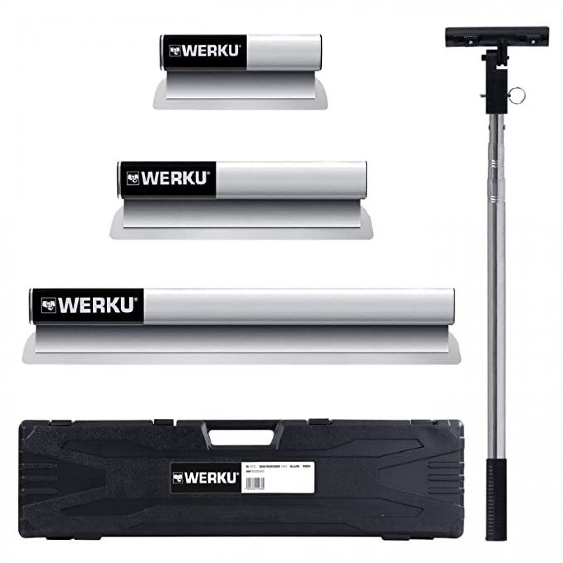 Kit espátulas inox (300/500/800mm) c/cabo telescópico refª WK602540 WERKU