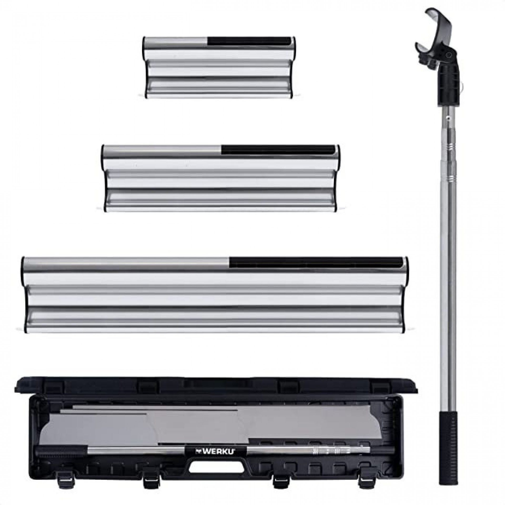 Kit espátulas inox (300/500/800mm) c/cabo telescópico refª WK602540 WERKU