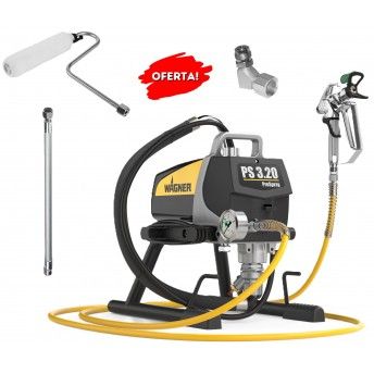 Mquina pintar Pro Spray 3.20 Piston WG-2412438 + Rolo airless WG-2420499 + Adaptador  angular WG-50
