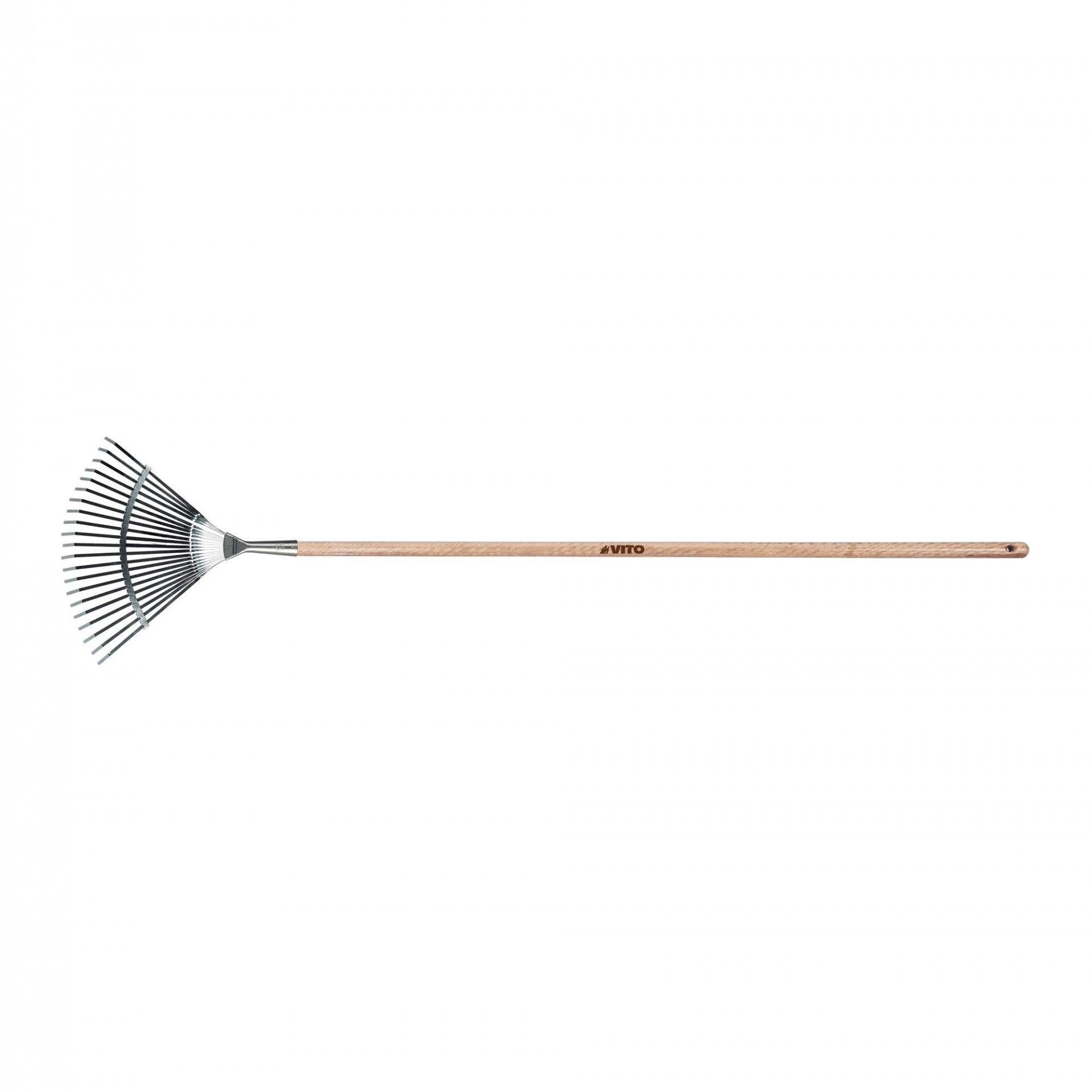 Vassoura de relva fixa zincada com cabo de madeira refª VIVRZF21CM VITO