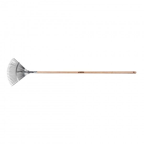 Vassoura de relva regulvel zincada com cabo de madeira ref VIVRZR21CM VITO